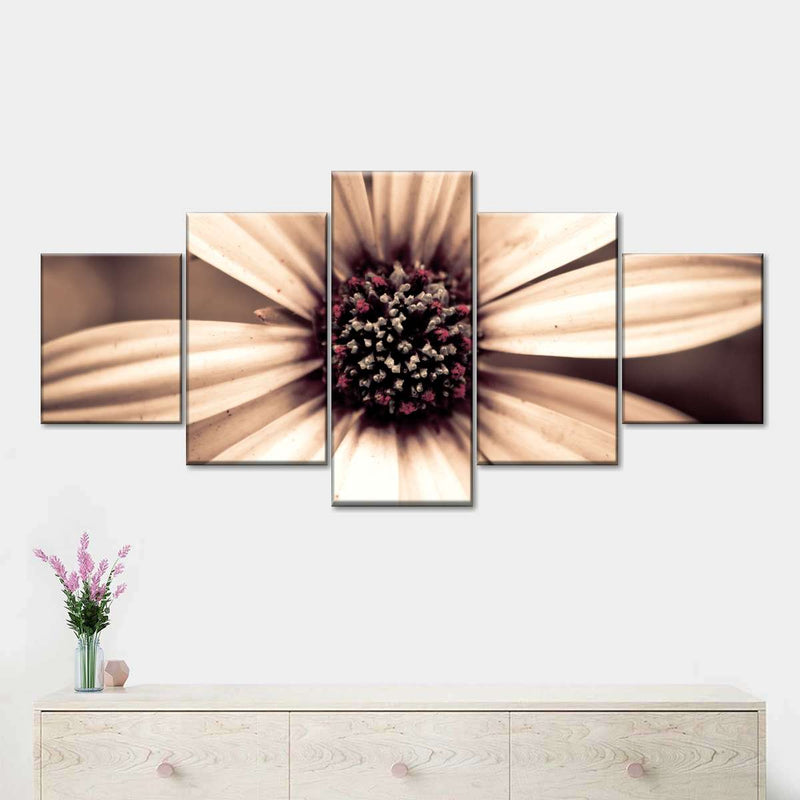 Detailed Sepia Flower Wall Art