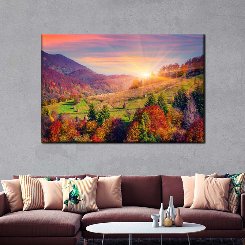 Mountain Autumn Sunrise Wall Art