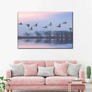 Pink Sky Over Ducks Wall Art
