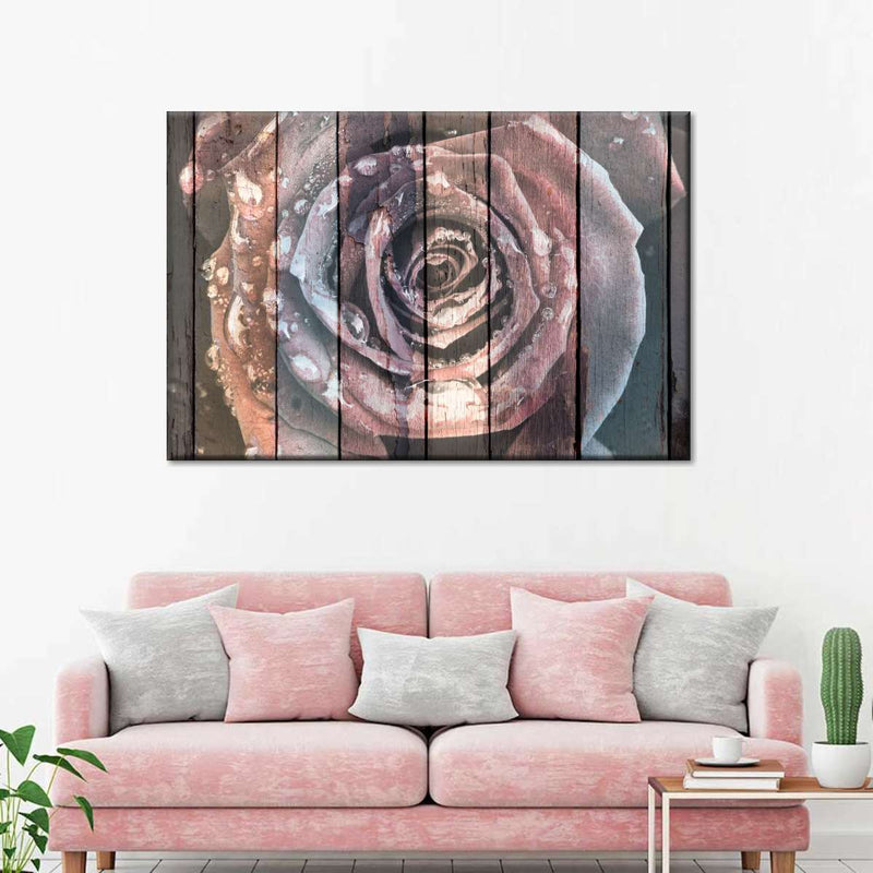 Colorful Wooden Rose Wall Art