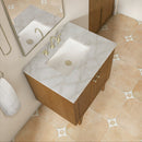 James Martin Laurent 30" Dual Mount Single Bathroom Vanity, Honey Oak