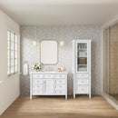 James Martin Brittany Linen Cabinet, Bright White