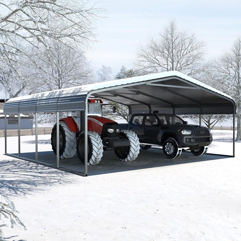[20x20FT] MPT Extra Large Premium Heavy Duty Outdoor Metal Carport Shelter (SAK97425)