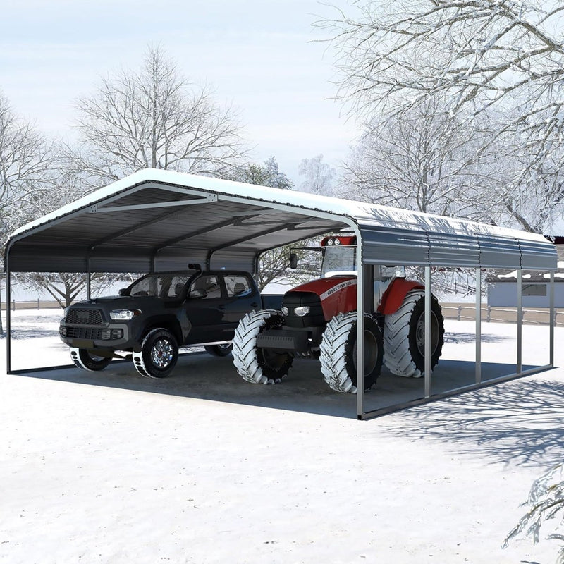 [20x20FT] MPT Extra Large Premium Heavy Duty Outdoor Metal Carport Shelter (SAK97425)