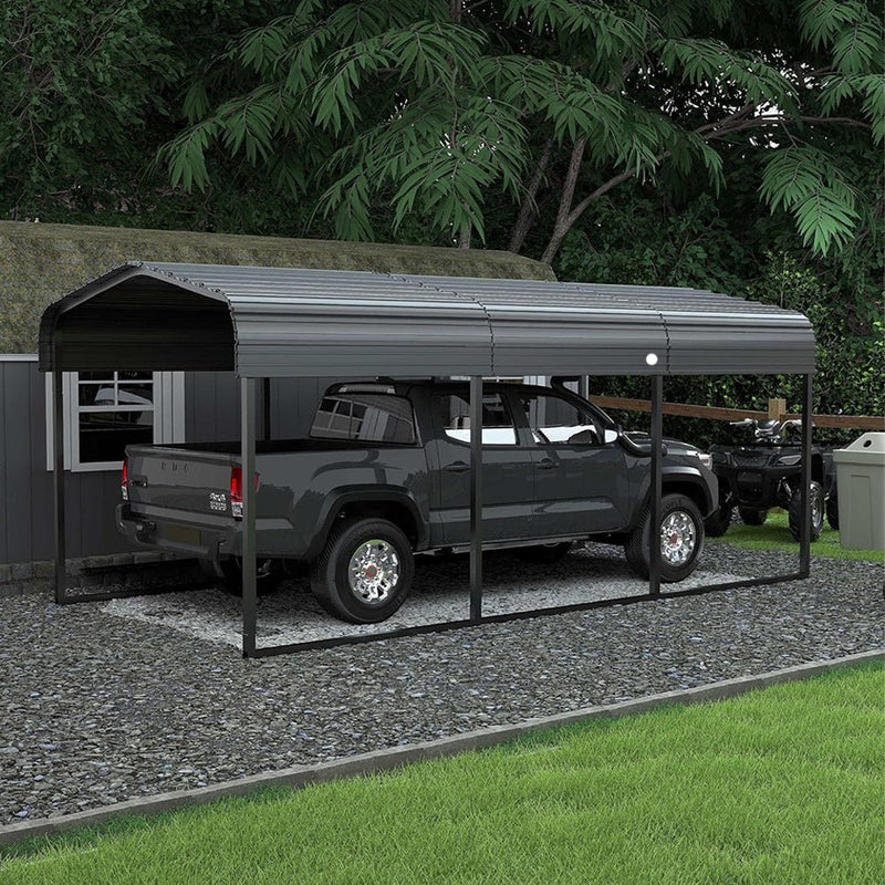 [10x15FT] MPT Large Heavy Duty Outdoor Metal Carport For Cars, Trucks And Boats (SAK95738)