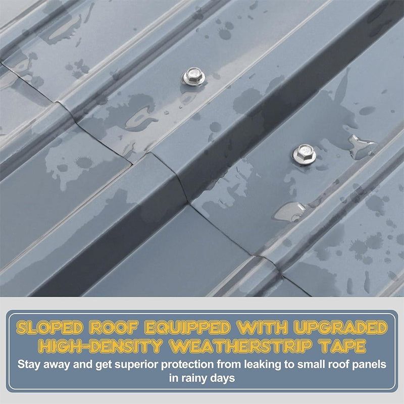 [12x20FT] MPT Premium Heavy Duty Outdoor Canopy Garage Shelter With Galvanized Metal Roof (SAK91523)
