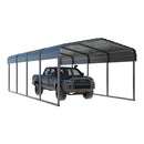 [12X20FT] Alora Premium Heavy-Duty Outdoor Canopy Garage Shelter With Galvanized Metal Roof (SAK91523)