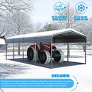 [12X20FT] Alora Premium Heavy-Duty Outdoor Canopy Garage Shelter With Galvanized Metal Roof (SAK91523)