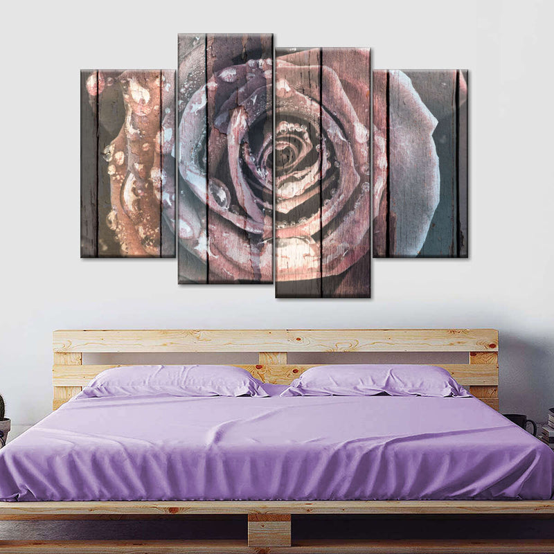 Colorful Wooden Rose Wall Art