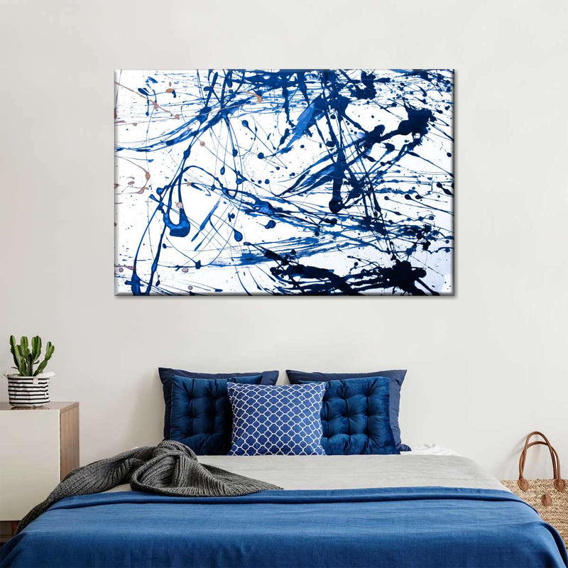 Abstract Navy Drip Wall Art