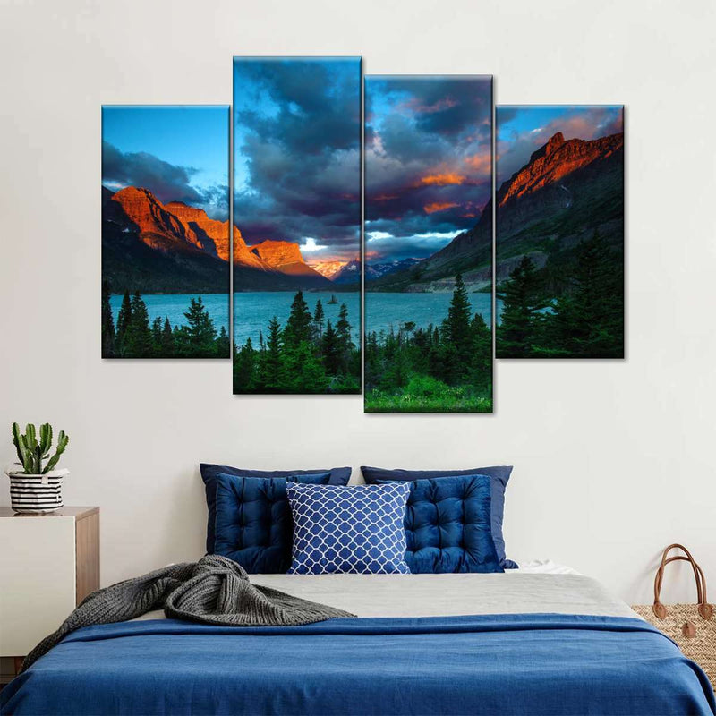 St. Mary Lake Dramatic Sunrise Wall Art