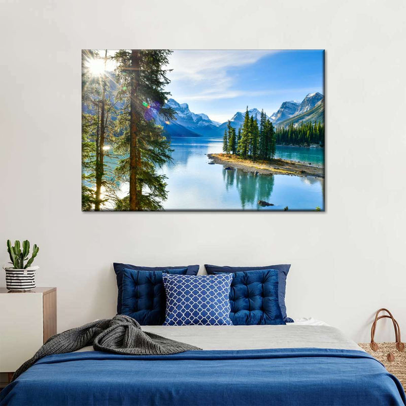 Sunny Maligne Lake Wall Art