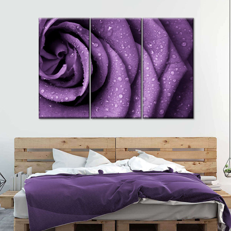 Dewy Violet Rose Wall Art