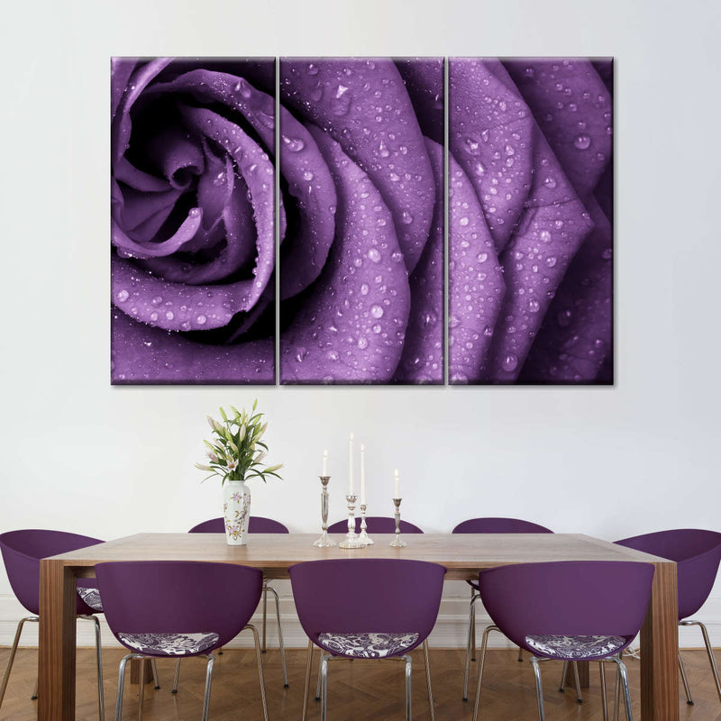 Dewy Violet Rose Wall Art