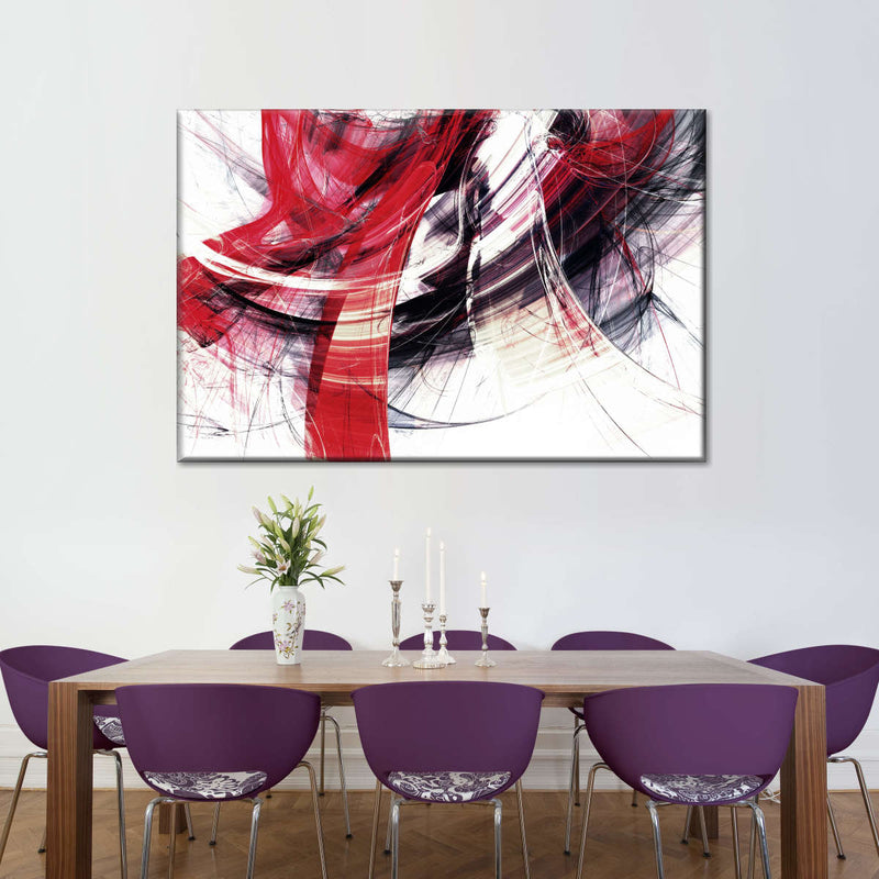 Red Motion Abstract Wall Art