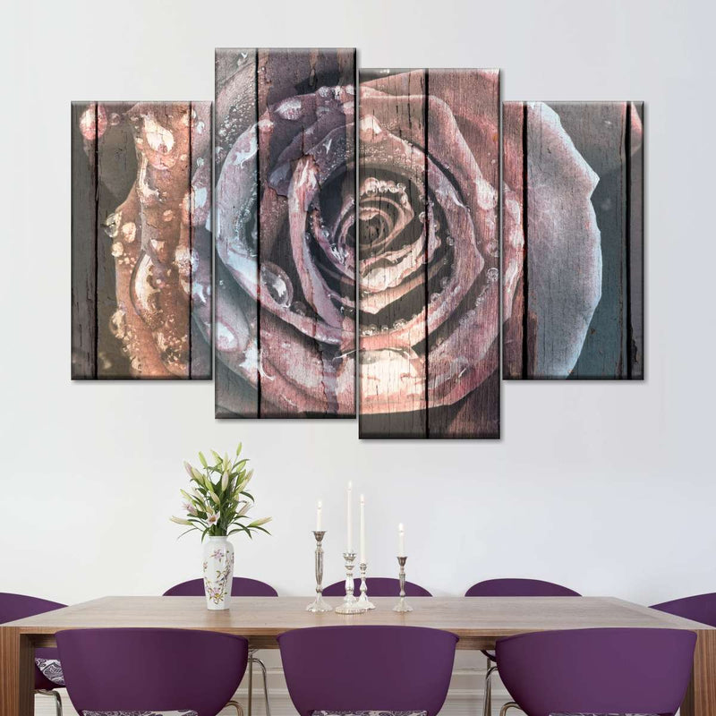 Colorful Wooden Rose Wall Art