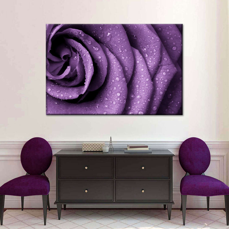 Dewy Violet Rose Wall Art