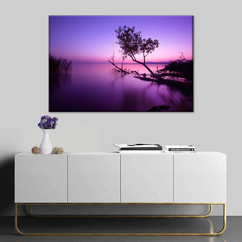 Violet Toned Lake Wall Art