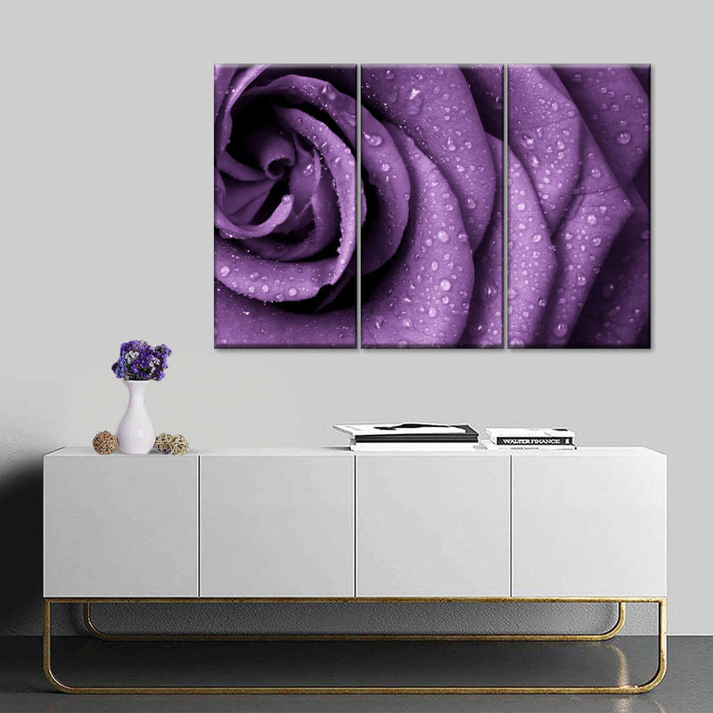 Dewy Violet Rose Wall Art