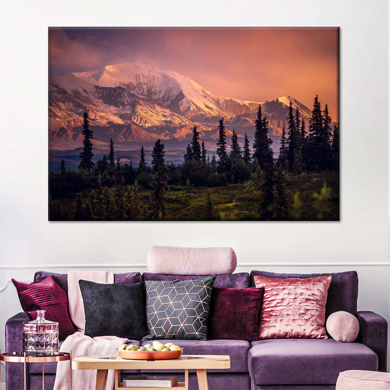 Denali Mountains And Forest Wall Art