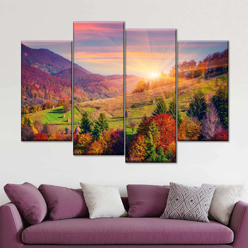 Mountain Autumn Sunrise Wall Art