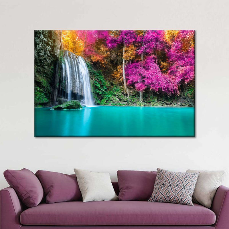 Erawan Waterfall Autumn Scene Wall Art