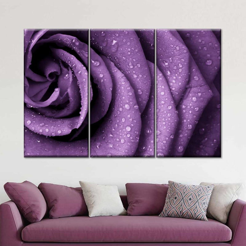 Dewy Violet Rose Wall Art