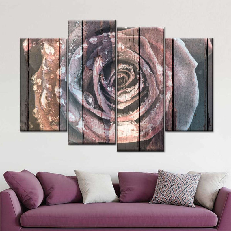 Colorful Wooden Rose Wall Art