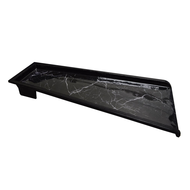 Black Faux Marble 24-in Cast Aluminum Downspout Gutter Splash Block