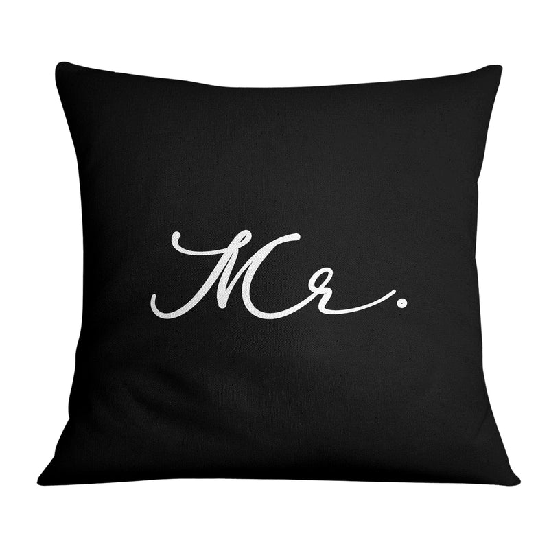 Mr and Mrs Black and White Cushion