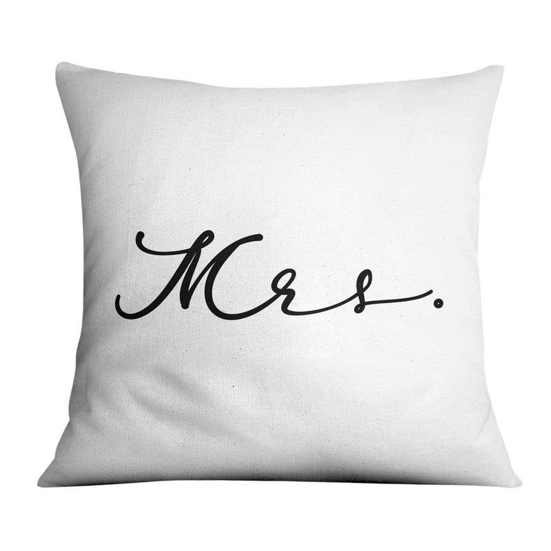 Mr and Mrs Black and White Cushion