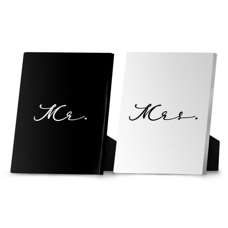 Mr and Mrs Black and White Desktop Canvas