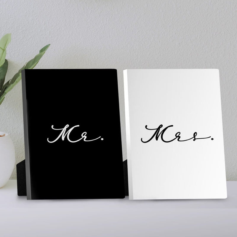 Mr and Mrs Black and White Desktop Canvas