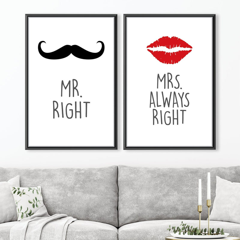 Mr. and Mrs. Right Canvas