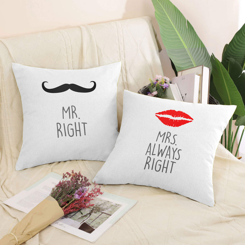 Mr and Mrs Right Cushion