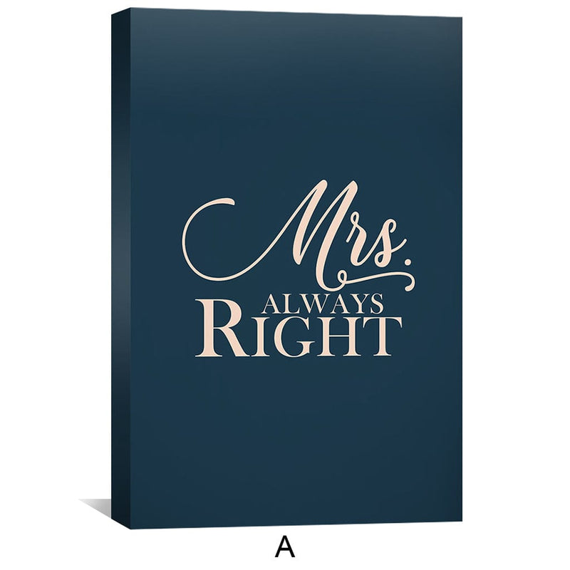 Mr. & Mrs. Right Canvas