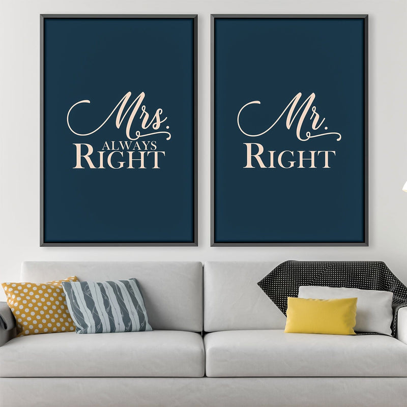 Mr. & Mrs. Right Canvas