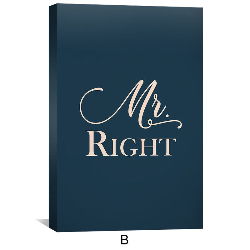 Mr. & Mrs. Right Canvas