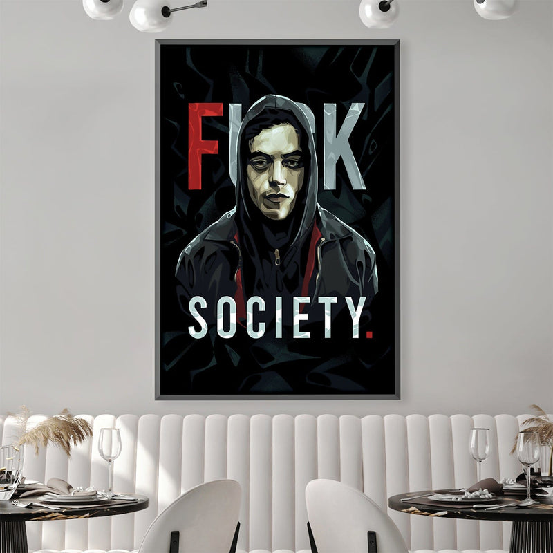 Mr. Robot Fuck Society Canvas