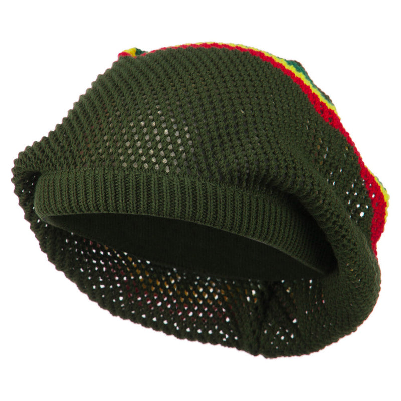 Big Size Mesh Rasta Deep Shell Beanie