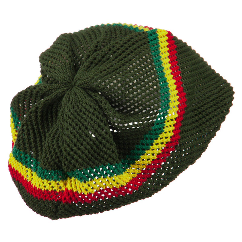 Big Size Mesh Rasta Deep Shell Beanie