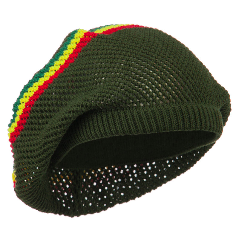 Big Size Mesh Rasta Deep Shell Beanie