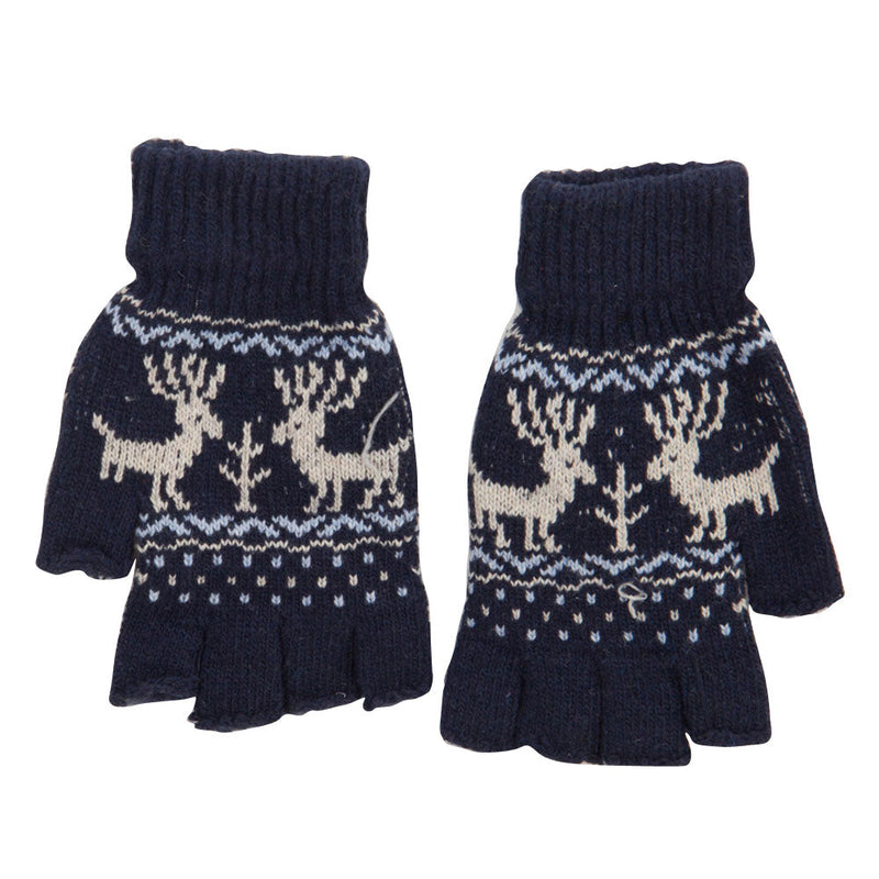 Men's Reindeer Design Fingerless Glove
