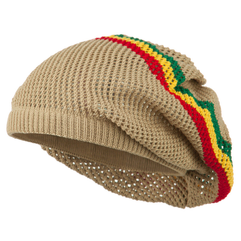 Big Size Mesh Rasta Deep Shell Beanie