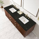 James Martin Amberly 72" Dual Mount Double Bathroom Vanity, Mid-Century Walnut