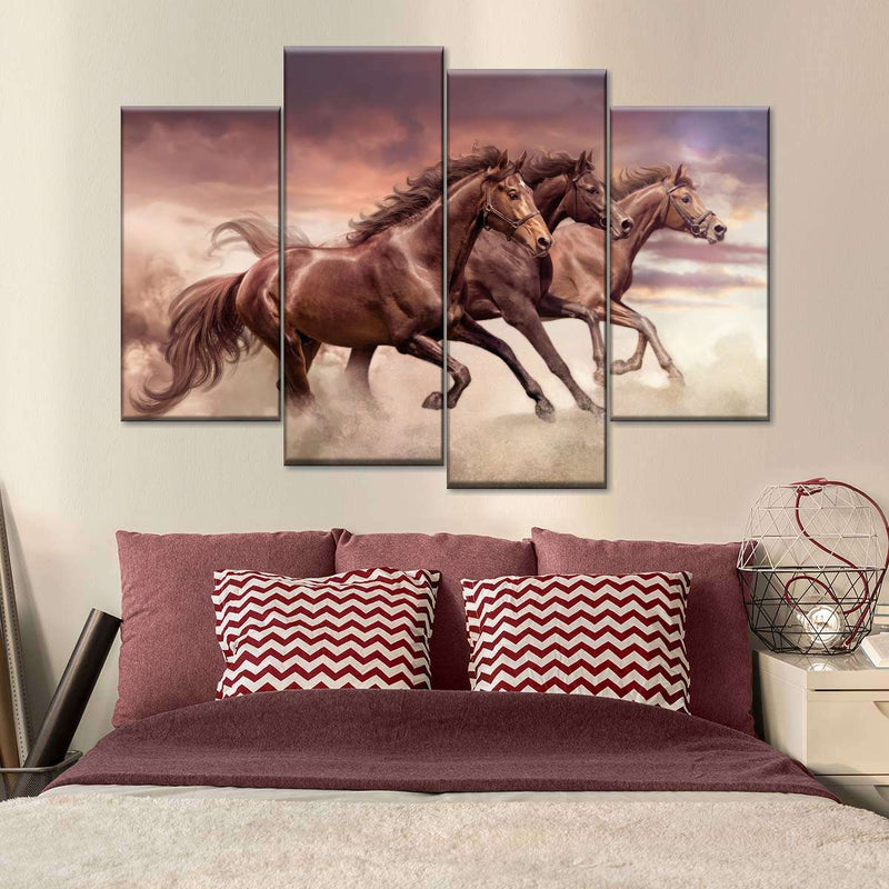 Three Running Horses Wall Art