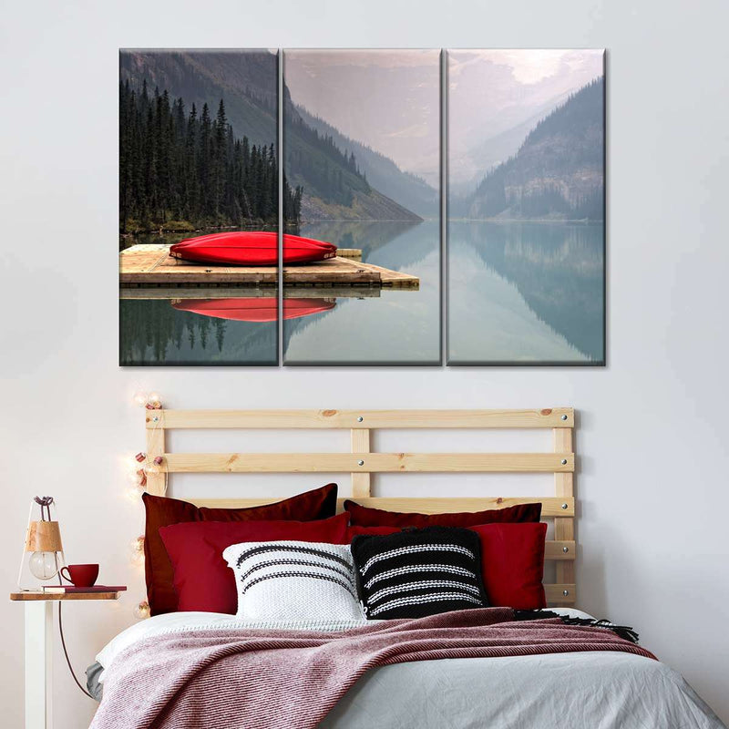 Mountain Lake Kayak Wall Art