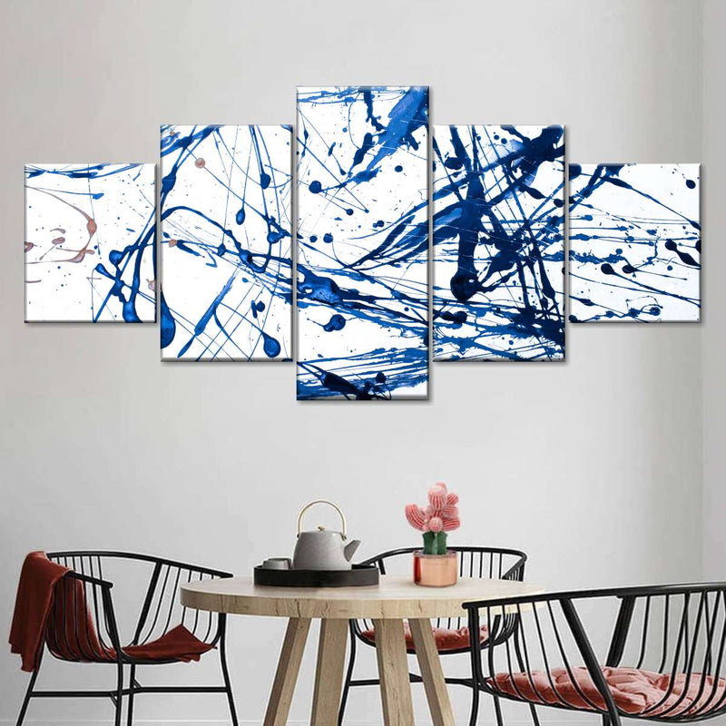 Abstract Navy Drip Wall Art