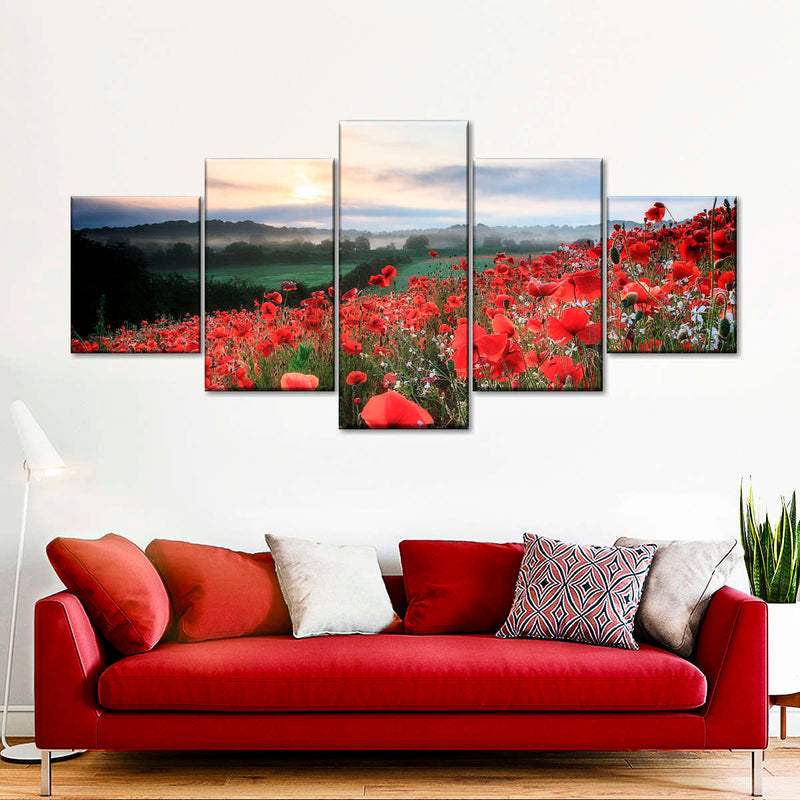 Field Of Red Poppies Wall Art