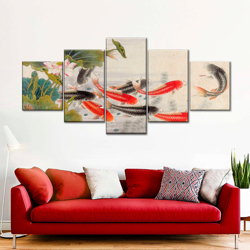 Japanese Koi Pond Wall Art